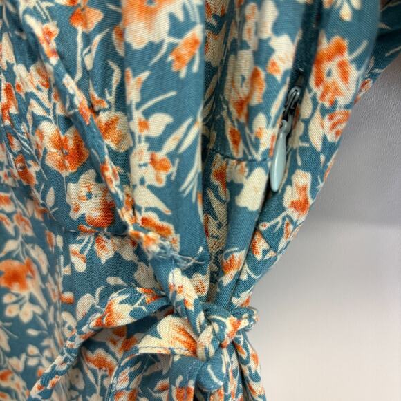 Handmade Cottage Prairie Trad‎ Wife Faux Wrap Midi Dress Size L Peasant Tassels - Picture 7 of 10